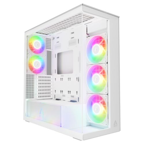 Arctic Xtender (White) Case w/ Clear Glass Side and Front, E-ATX, 5x ARGB Fans, ARGB PSU Shroud, Mesh Airflow, USB-C 10Gbps